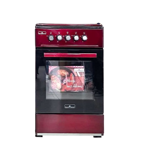 Cuisinière à Gaz  - Super Flame -  SFK-5057-4G-BURGENDY – 4 Brûleurs – 50 × 50 cm – Four à Gaz Intégré – 9,05 kW – Bordeaux – 06 Mois de Garantie