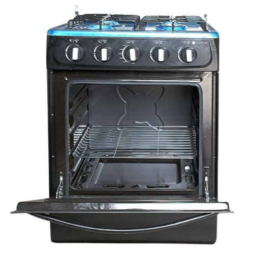 Cuisinière À Gaz -  GLAMSTAR -   60×60 Automatic – 4 Foyers – Four À Gaz – Grill Intégré – Allumage Automatique – Inox – Classe A – Garantie 06 Mois