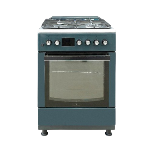 Cuisinière à Gaz Semi prof -  Super Flame -  60x60  -  SFKI-6042GBZA - 04foyers -  full inox -  full option  - fan/auto off flame   – Four à Gaz  – Gris Foncé – 06 Mois de Garantie