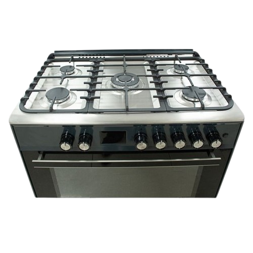 Cuisinière à Gaz -  SUPER FLAME -  SFKI-9502GBZA – 5 Feux – 60 x 90 cm – Grand Four – Panneau de Commande Numérique – Gris Foncé – 06 Mois de Garantie
