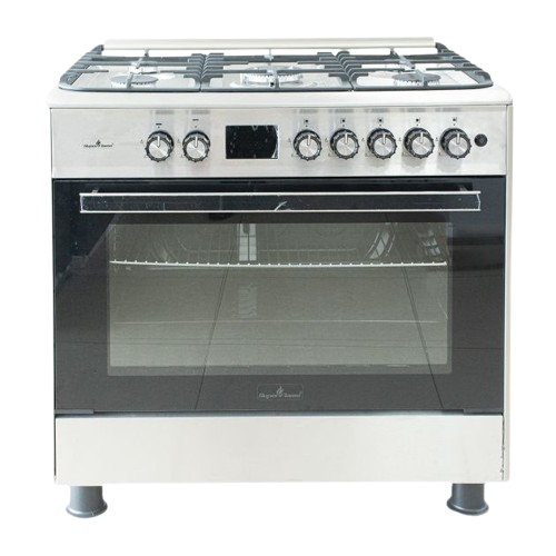 Cusinière - Super Flame  60X90 - 05 foyers -  Gris  -  Matt Full   - Option  Big Oven  – Acier Inoxydable – 06 Mois de Garantie