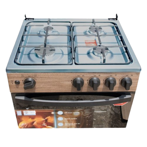 Cuisinière Full Option -  Grill  - Midea + Four IN619 – Cuisinière à Gaz – Four Intégré – Grill – 06 Mois de Garantie