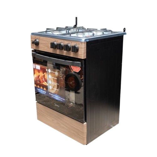 Cuisinière Full Option -  Grill  - Midea + Four IN619 – Cuisinière à Gaz – Four Intégré – Grill – 06 Mois de Garantie