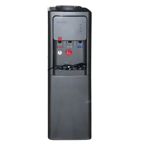 Distributeur d'Eau  - FIABTEC  - YLR-LW-2-5-97ALB – 3 Robinets Chaud/Froid/Tempéré + Mini Frigo – LED & Compresseur Silencieux – Gris – 03 Mois de Garantie