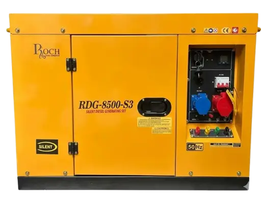 Groupe électrogène à Gasoil silencieux - Roch - RDG-8500-S3 - 9.5kW – Triphasé - Silencieux - Garantie 6mois
