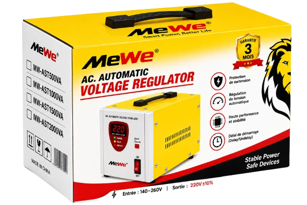 Régulateur automatique de tension Mewe MW-AST500VA - 500W - Garantie 12 mois