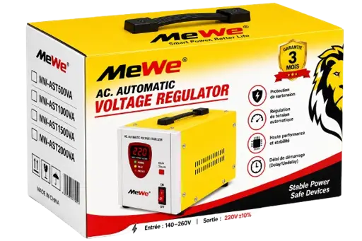 Régulateur Automatique de Tension - Mewe - MW-AST2000VA - Puissance Maximale : 2000W - Garantie 12 mois