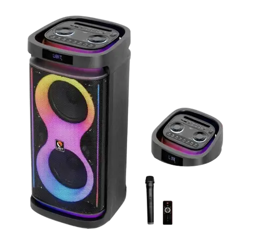 Enceinte Bluetooth Ubit UB-95  - Double Woofer - 8 pouces Karaoké - Garantie 03 Mois
