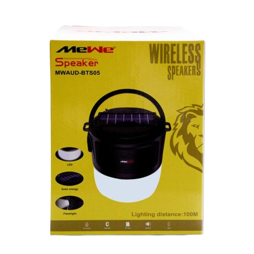 Haut-Parleur Bluetooth Portable - Mewe - MWAUD-BTS05Y - Avec Charge Solaire Et Lampe De Poche - Garantie 12 Mois