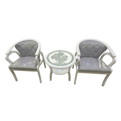 Ensemble Petite Table à Manger Ronde - HB2510035   2 chaises -  couleur grise