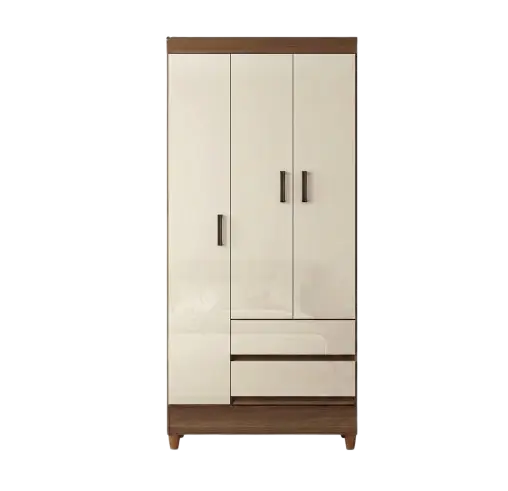 Armoire simple pieds 3 portes et 2 tiroirs -  modèle 163061 - 1,91 m x 0,69 m x 0,42 m - rangement pratique pour chambre et maison 