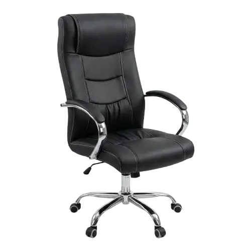 Fauteuil de direction en Cuir  HB2510167  - Dimensions : 64 x 120 x 62 - Couleur Noir