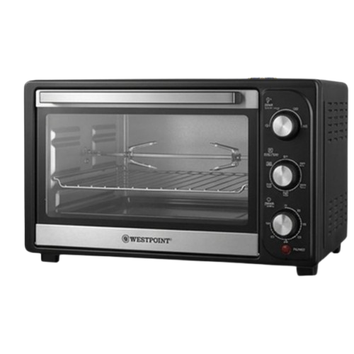 FOUR ÉLECTRIQUE WESTPOINT  - 35L -  WOY-3515.4 – Rôtisserie & Grill – 1500W – Thermostat 250°C – Minuterie 60 min – Noir & Inox – 03 Mois de garantie