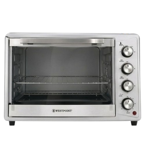 Four Électrique WESTPOINT 63L – WOY-6317.5 – Rôtisserie & Grill – 1500W – Thermostat 250°C – Minuteur 60 Min – Noir & Inox – 03 Mois de garantie