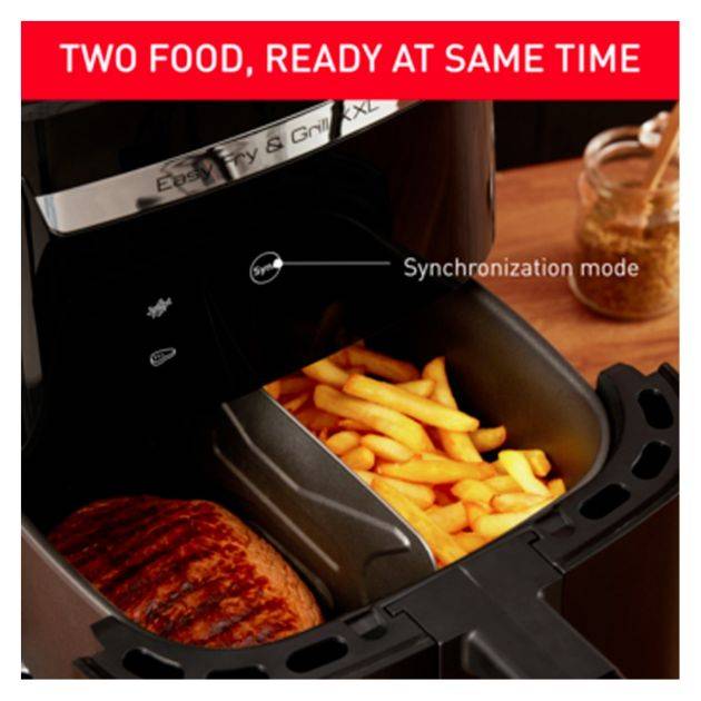 Friteuse  TEFAL sans huile antiadhésive 2 en 1 Easy Fry & Grill XXL - TEFAL - EY801815 - 6,4 Litres
