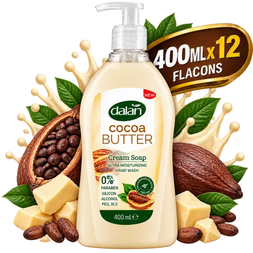  Gel de Douche Crème - Dalan - Nourrissant au Beurre de Cacao – Flacon de 400 ml x 12 