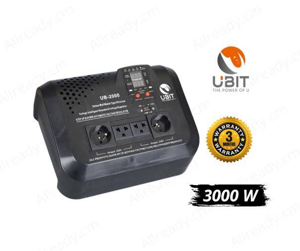 Régulateur de tension mural - UBIT -  UB-WM3000VA – 3000 Watts – Montage mural – 03 Mois de Garantie