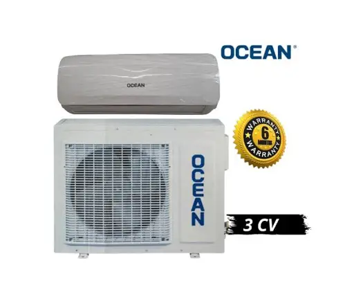 Climatiseur - OCEAN ON And OFF   -   ACSZS240A – Split 3 CV – 24000 BTU – Gaz R410A – Blanc – 06 Mois De Garantie