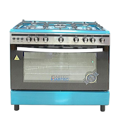 Cuisinière à Gaz 60 × 90 cm  - FIABTEC FT-F900-SS430 MATT – 5 Foyers – Four Complet – Allumage Automatique – 06 Mois de Garantie