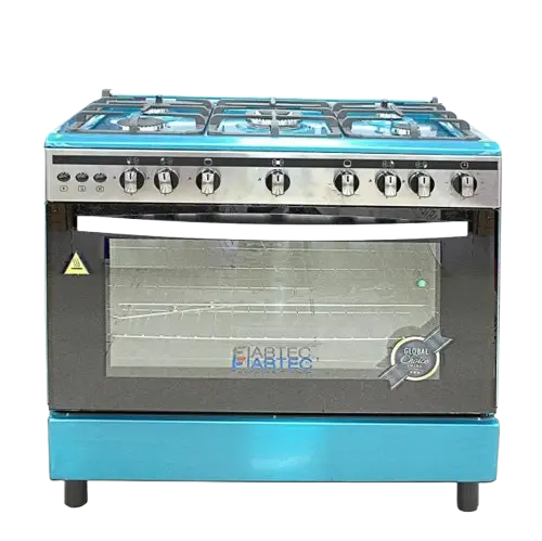 Cuisinière à Gaz 60 × 90 cm  - FIABTEC FT-F900-SS430 MATT – 5 Foyers – Four Complet – Allumage Automatique – 06 Mois de Garantie