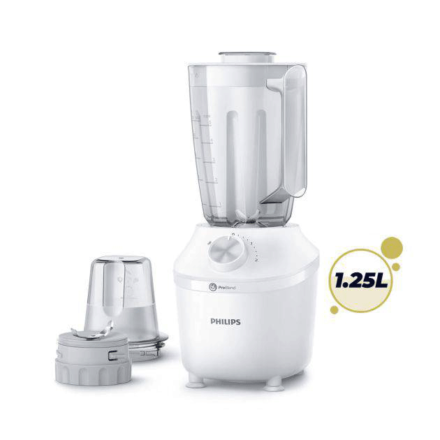 Blender Philips HR2191/20 – Séries 3000 – 600W – 1 Bol 2L – Blanc – 03 Mois de Garantie