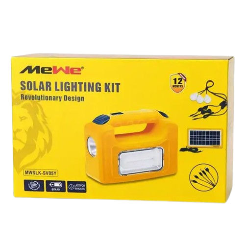  Kit Solaire Complet - Mewe -  MWSLK-MS05Y - 6V 4.5Ah - 3 Ampoules LED - Panneau Solaire - Garantie 12 Mois