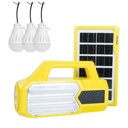 Kit Solaire Portable Avec 3 Ampoules Mewe MWSLK-SV13Y  - Led Et Panneau Solaire 4 W - Garantie 03 Mois