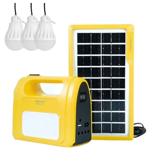 Kit Solaire Avec 3 Ampoules Led - Mewe -  MWSLK-SV10Y - Et Batterie Rechargeable - Garantie 03 Mois