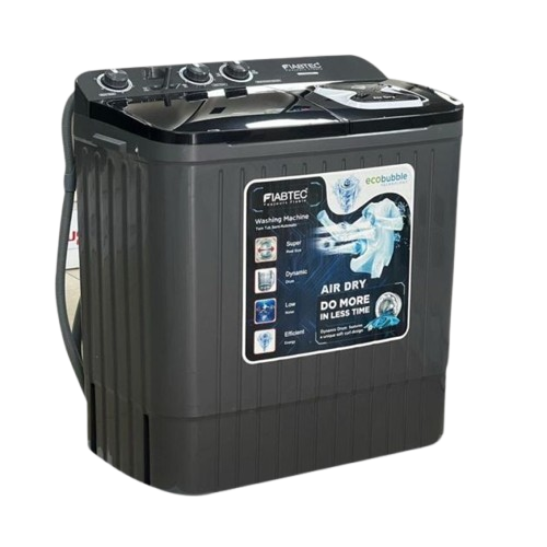 Machine à laver semi-automatique FIABTEC -  FTSAG-1256 – Double Cuve 12KG  – Noir – Garantie 06 Mois