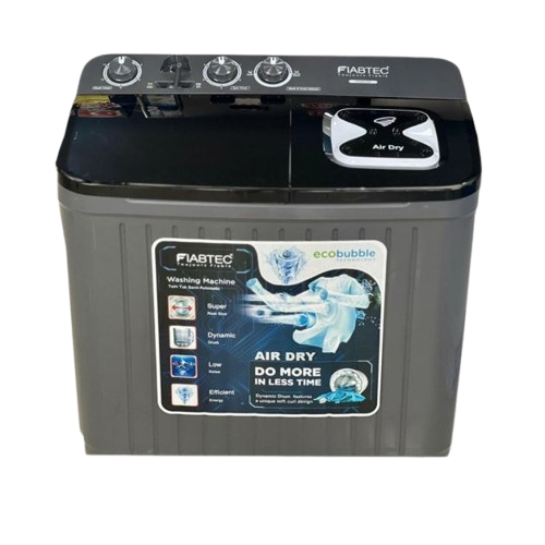 Machine à Laver Semi-Automatique - FIABTEC FTSAG-556 –  7KG / 5KG Essorage – Double Cuve – Gris – 06 Mois de Garantie