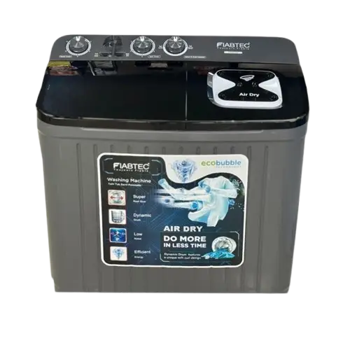 MACHINE À LAVER -  FIABTEC - FTSAG-1556 – Semi-Automatique 15KG – Double Cuve – Noir/Gris – 06 Mois de Garantie