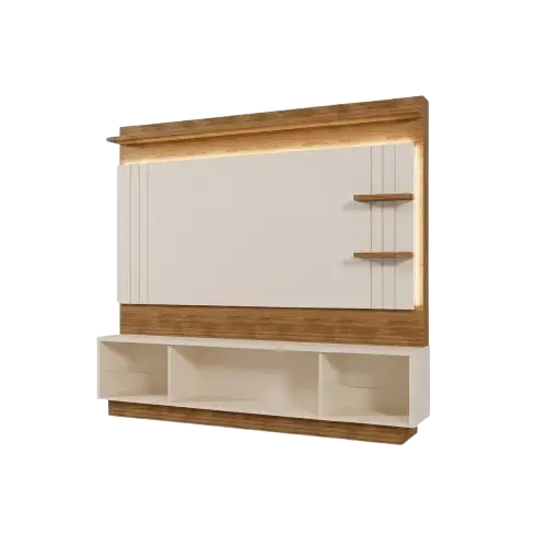 Meuble TV 65 pouces -  GUAIBA -  2001161 -200 cm - MDP/MDF  - étagère en verre - rangement salon - design moderne 