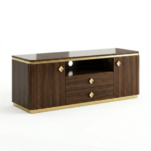 Meuble TV -  1,8 mètres -  HB2510125  - moderne marron et doré salon
