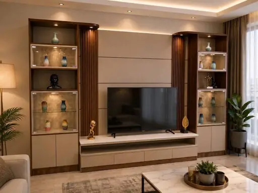 Meuble de télévision mural LED  -ES2510059 -  Dimension 320 cm - avec rangement modernes