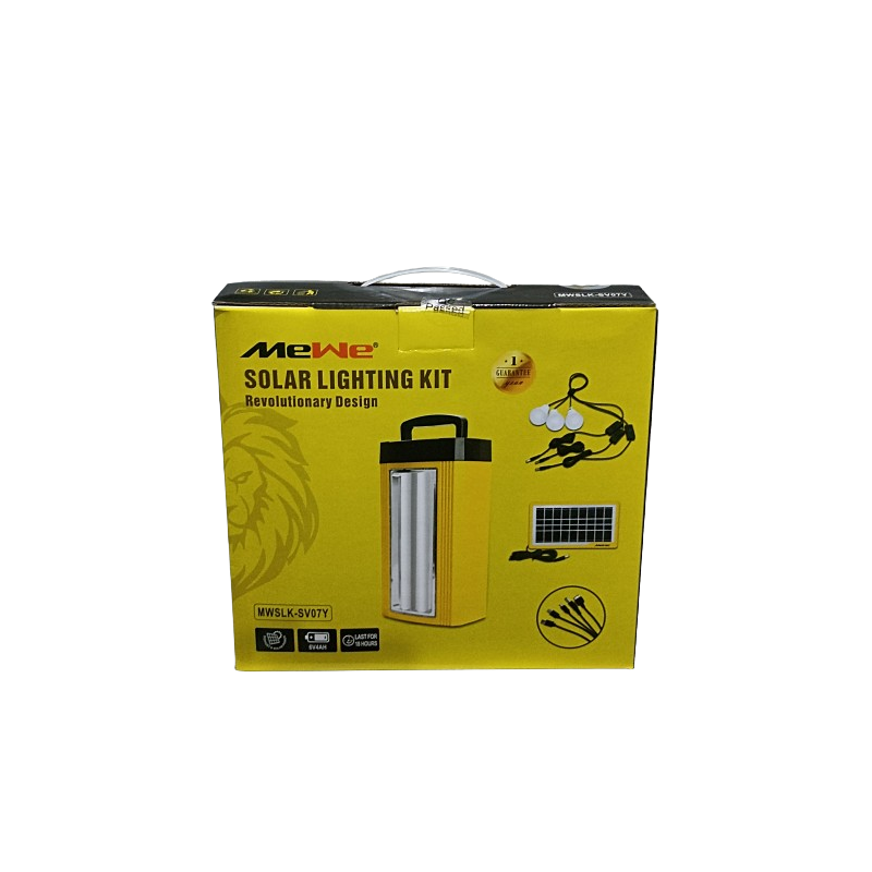 Kit D'éclairage Solaire Portable - Mewe -  MWSLK-SV07Y -  Avec 3 Ampoules Led Rechargeables - Garantie 12 Mois