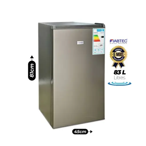 Mini Réfrigérateur  - FIABTEC -  FTTMS-220DF – Table Top 83 Litres – 1 Porte – Classe Énergétique A+ – Compact & Économique – 06 Mois de garantie
