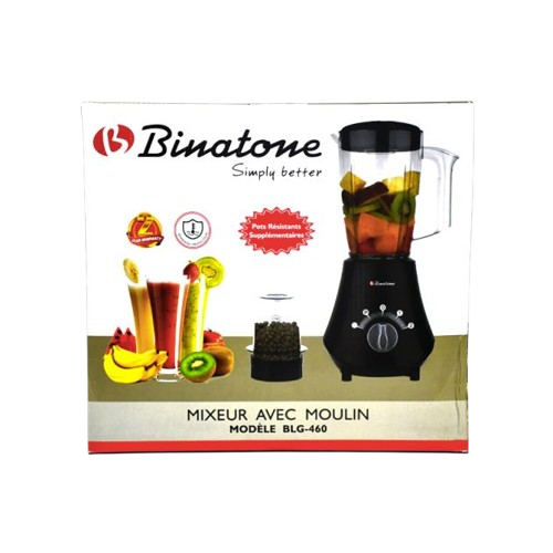 MIXEUR - BINATONE -  BLG-460 – Blender 1,5 Litres – 350W – Noir – 03 Mois de Garantie