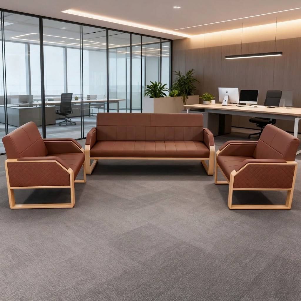 Salon d’attente marron - HB2510157 - mobilier d’accueil - espace d’attente - couleur  marron - ameublement professionnel