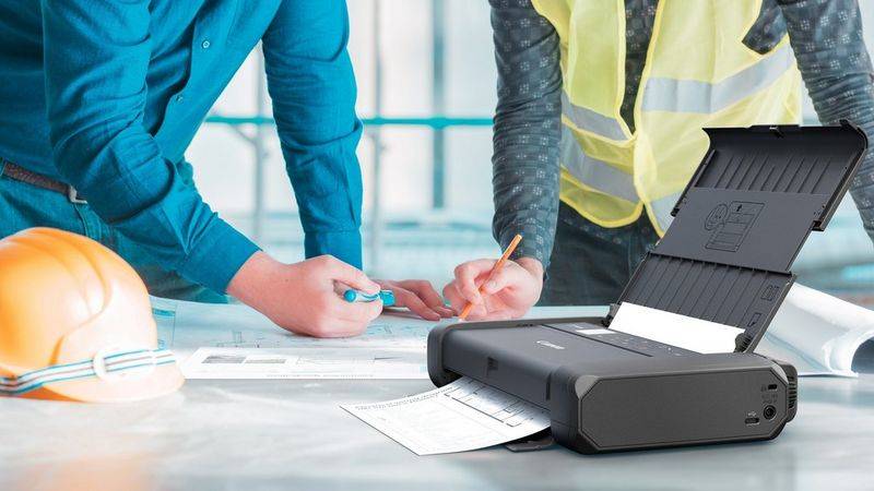 Imprimante portable Jet D'encre couleur Canon -  PIXMA TR150 – impression A4 Wi-Fi – batterie rechargeable intégrée – WiFi, USB & Wireless Direct – résolution jusqu’à 4800 x 1200 dpi – écran OLED 1,44"  – jusqu’à 330 pages – Garantie 06 mois