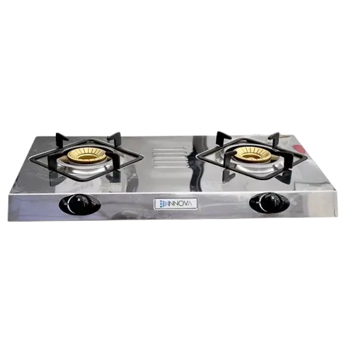 Plaque à gaz 2 feux Automatique - Innova - IN538 - Aluminium - Gris  – 03 Mois de Garantie 