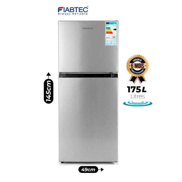 Réfrigérateur combiné - Fiabtec - FTDFU-175F - 175 Litres - Top Mount - D-FROST  Inox A+ – 06 Mois de Garantie