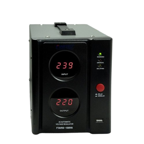 Régulateur de Tension - Fiabtec - FTAVRS-1500 - Puissance 1500VA - Tension 220V AC ±10% - 03 Mois de Garantie