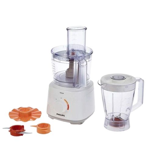 Robot Culinaire Compact 2 en 1  - PHILIPS Collection Daily – HR7320 – 700W – Carafe 1L – Blanc – 03 Mois de garantie