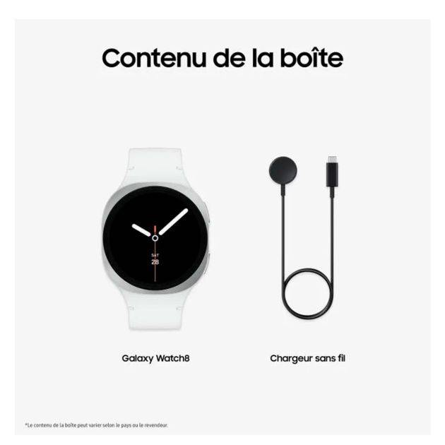 Montre connectée - Samsung Galaxy  - watch 8 40mm - 32Go Rom - 2 Go Ram - Coach santé - Indice antioxydant - Pression Artérielle - Bluetooth 5.3  - Garantie 6 mois