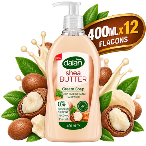 Gel de Douche  Crème - Dalan - Nourrissant au Beurre de Karité –  Flacon de 400 ml x 12