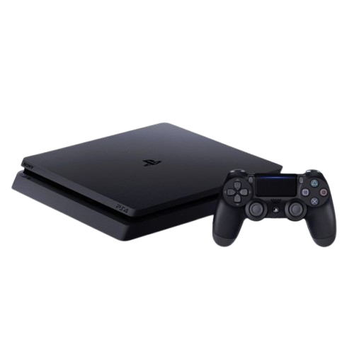 Console de jeux vidéo Sony PlayStation 4 Slim sans emballage – 500 Go de stockage – 2 manettes DualShock 4 incluses – Jeux inclus (selon lot) – Wi-Fi – Bluetooth – Ethernet – HDMI – USB 3.0 – Lecteur Blu-ray – Noir – Garantie 6 mois