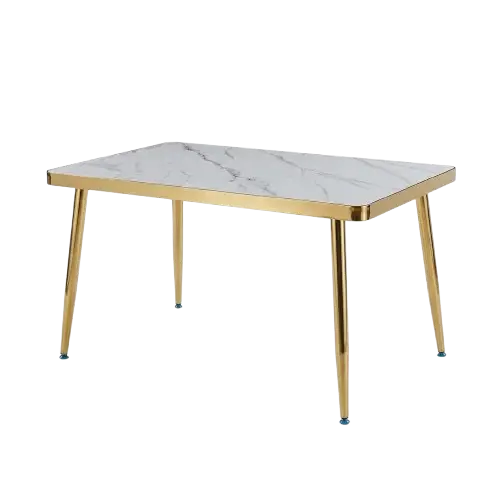 Table à manger avec cadre doré et plateau en céramique - HB2510148  - plateau en céramique - mobilier de salle à manger