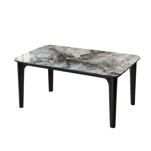 Table à Manger en Marbre 1,3 m - HB2510128 – Gris - Ideal Pour aménager votre espace repas