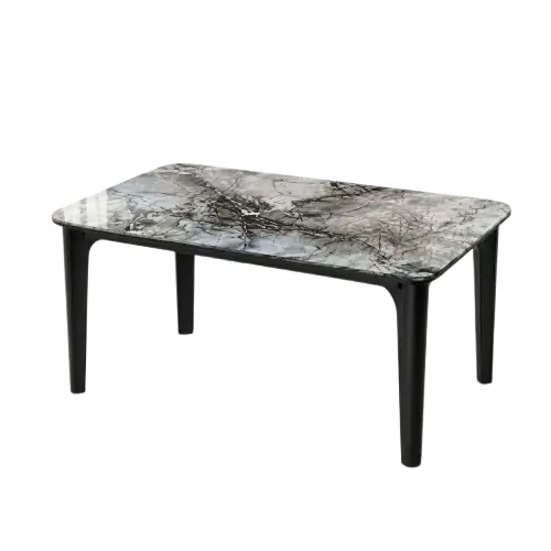 Table à Manger en Marbre 1,3 m - HB2510128 – Gris - Ideal Pour aménager votre espace repas