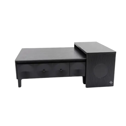 Table basse HB2510025 -  en bois noir et plateau en céramique - Mobilier au style contemporain